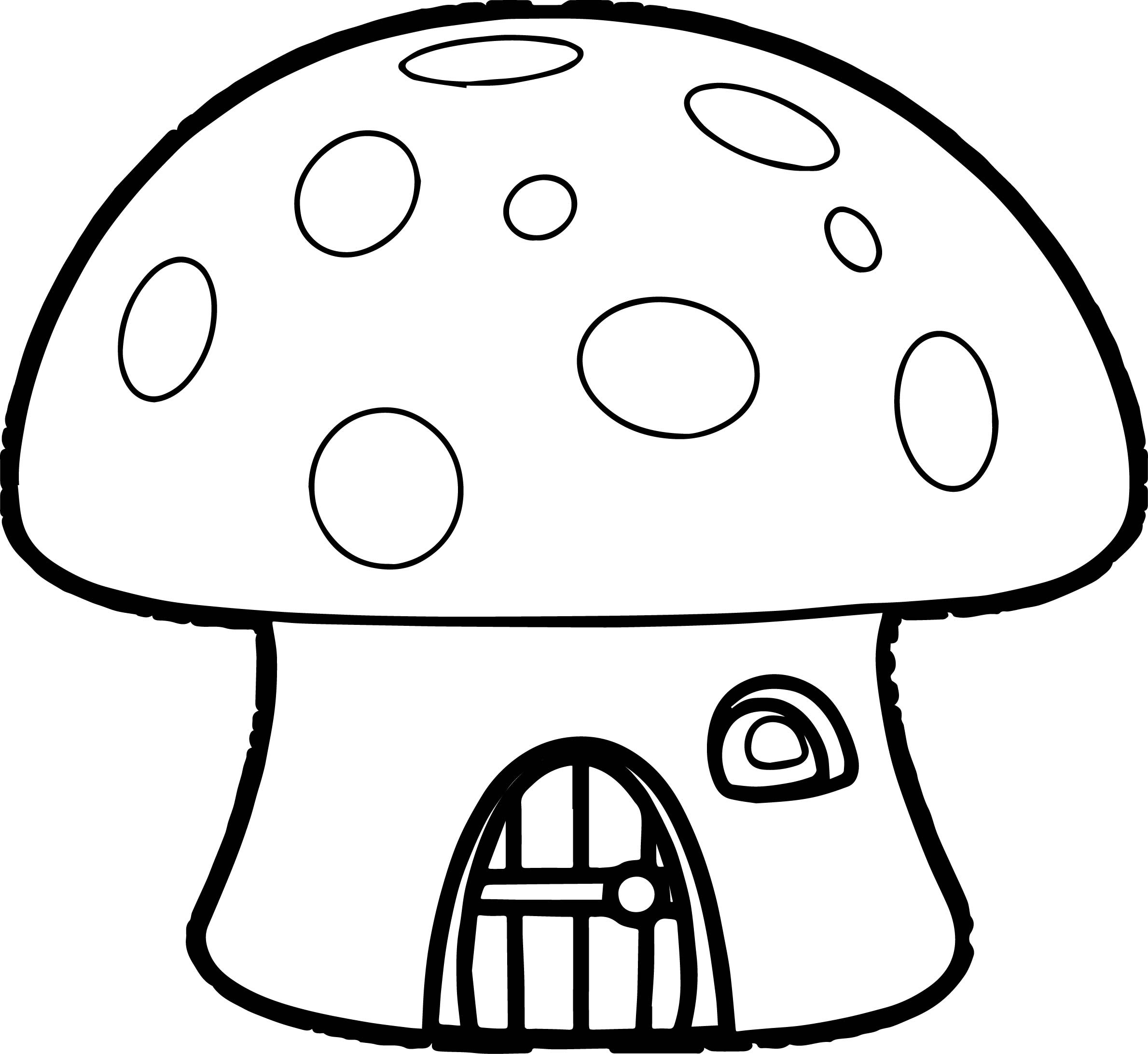 Orange Mushroom House Smurf Coloring Page  Wecoloringpage.com