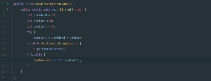 Handle exceptions in java method1 step6.png