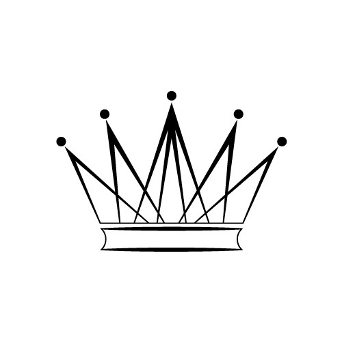 シャープなラインでできた王冠のシルエットイラスト 無料 商用可能 王冠 クラウン素材