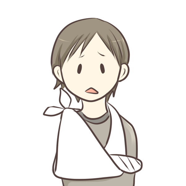 骨折した男性のイラスト かわいいフリー素材が無料のイラストレイン