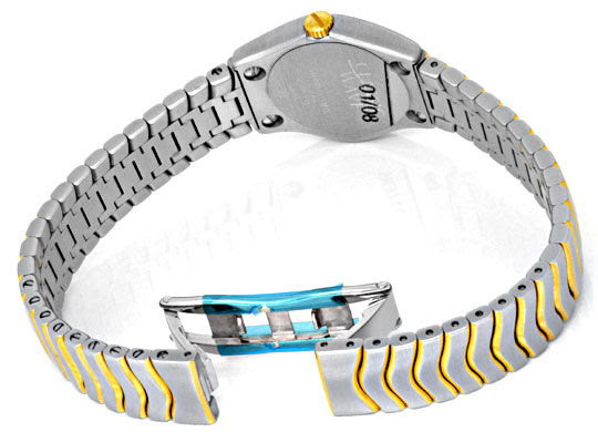 Original-Foto 5, NEUE EBEL CLASSIC WAVE MINI DAMENUHR STAHLGOLD Q TOPUHR