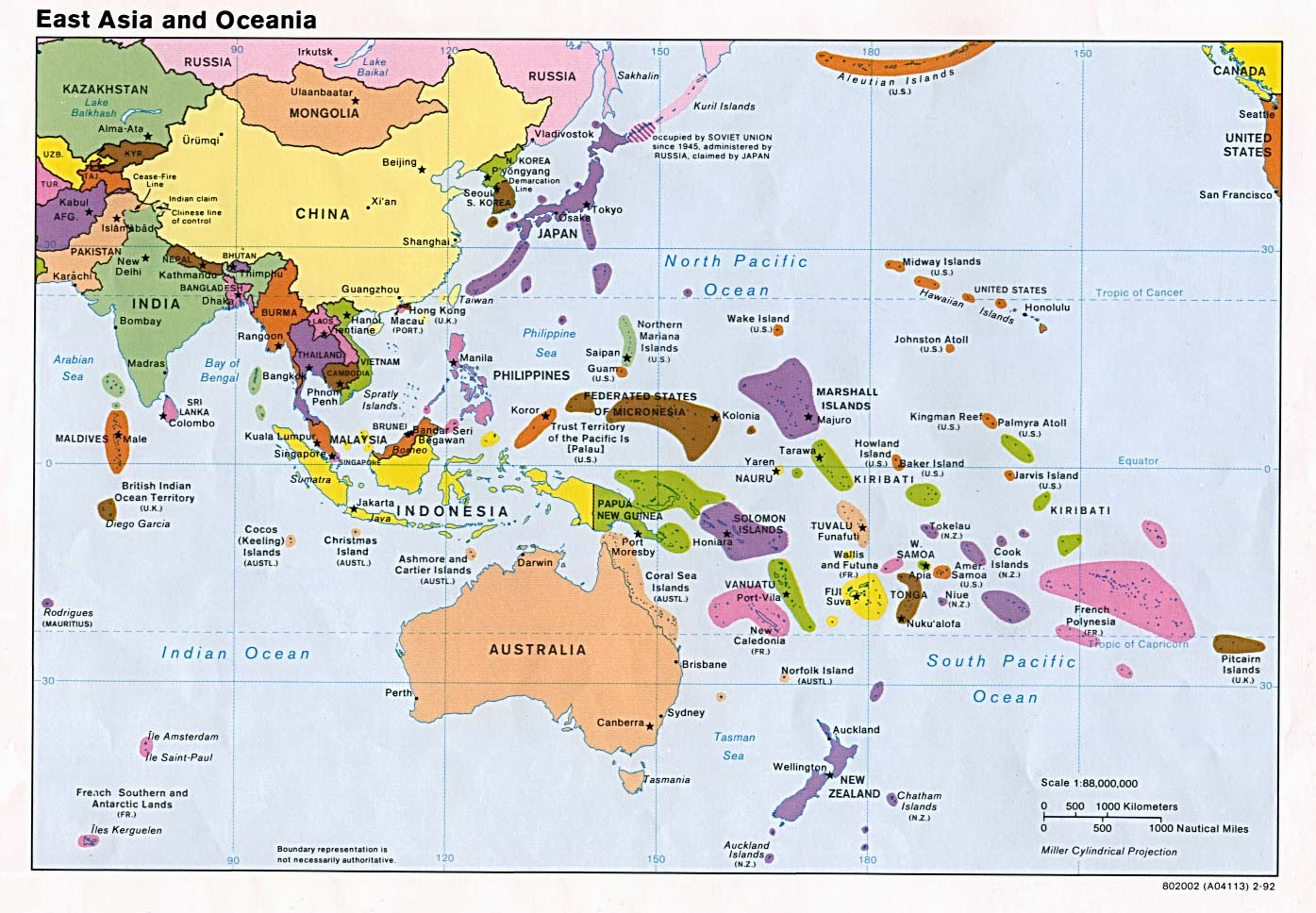 Map Of Asia And The Pacific