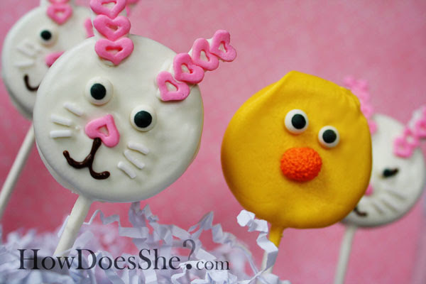 Easter Oreo Cookie Suckers