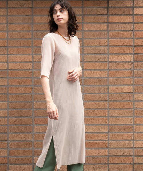 Special メゾンスペシャル のファッション Maison ワンピース Maison Maison Special メゾンスペシャル Special メゾンスペシャル プリーツブルーゼ6分袖ワンピース Maison セール あす楽 ワンピース