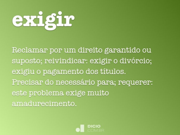 Exigir significado