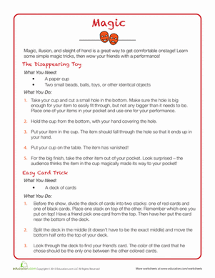 Download Easy Magic Tricks for Kids | Worksheet | Education.com