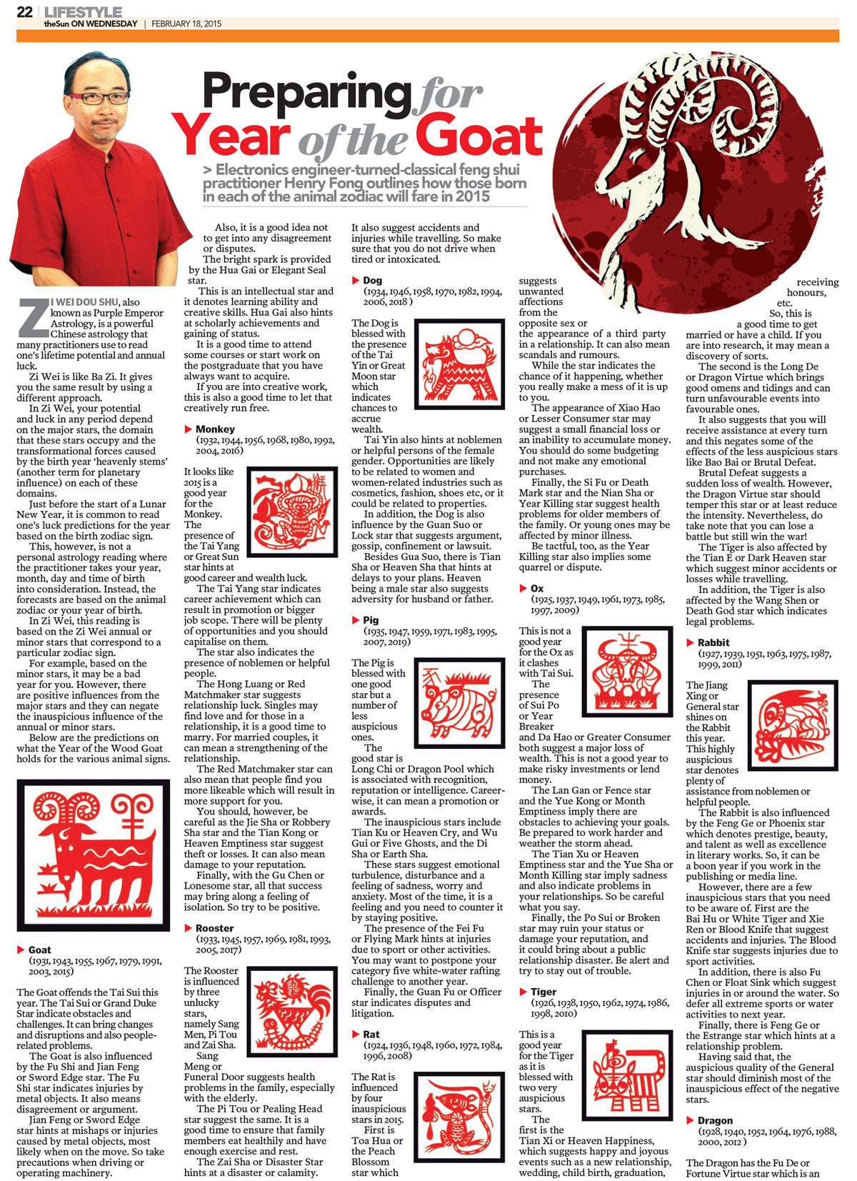 Chinese astrology 2015 | Feng Shui Unzip