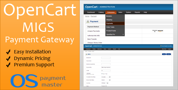 MIGS OpenCart Payment Gateway - CodeCanyon Item for Sale