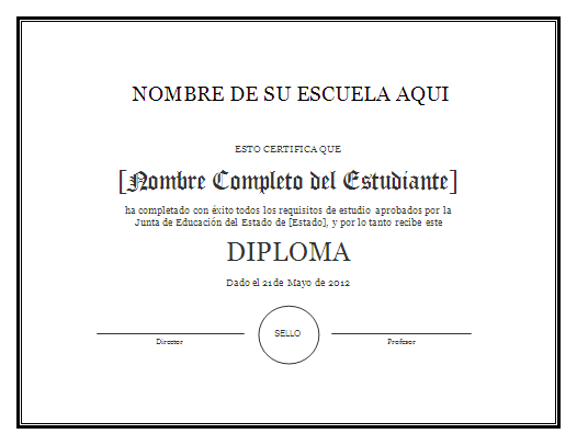 Modelo de Diploma - Para Imprimir Gratis 