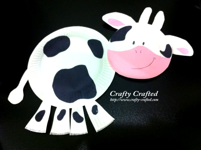 cut paper construction art Blog Archive » Paper » Children  Cow Plate for  Crafts Crafted.com