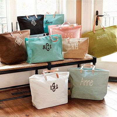 Bridesmaid gift idea - Ballard Tote Bags -  The large, personalized, is only $25, medium only $20