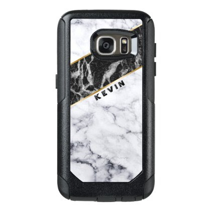 Geometric Modern White & Black Marble Design OtterBox Samsung Galaxy S7 Case
