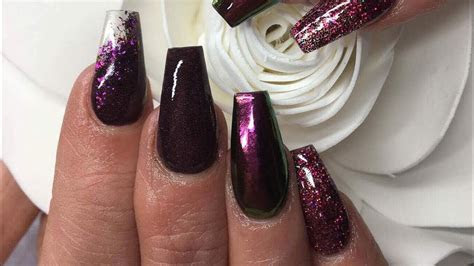 acrylic nails black cherry youtube