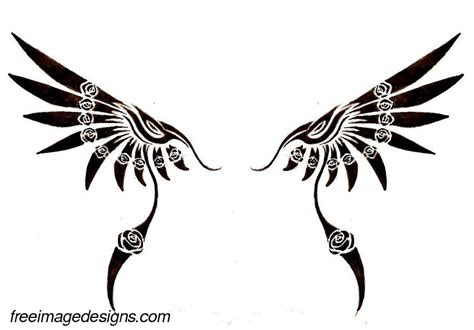 wings  roses image design  image tattoo designs