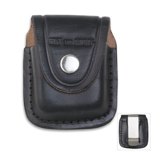 Black Leather Lighter Pouch