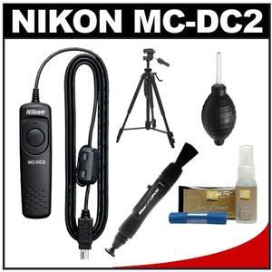 Nikon MC-DC2 Wired Remote Shutter Release Cord for D3200 D3300 D5300 D5500 D7100 D7200 D610 D750 with Tripod + Nikon Cleaning Kit