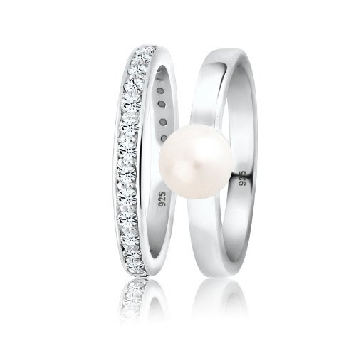  Perlu - 0602371612_52 - Bague Femme - Argent 925/1000 - Cristal Swarovski - Perles d'eau douce - T 52 (16.6)