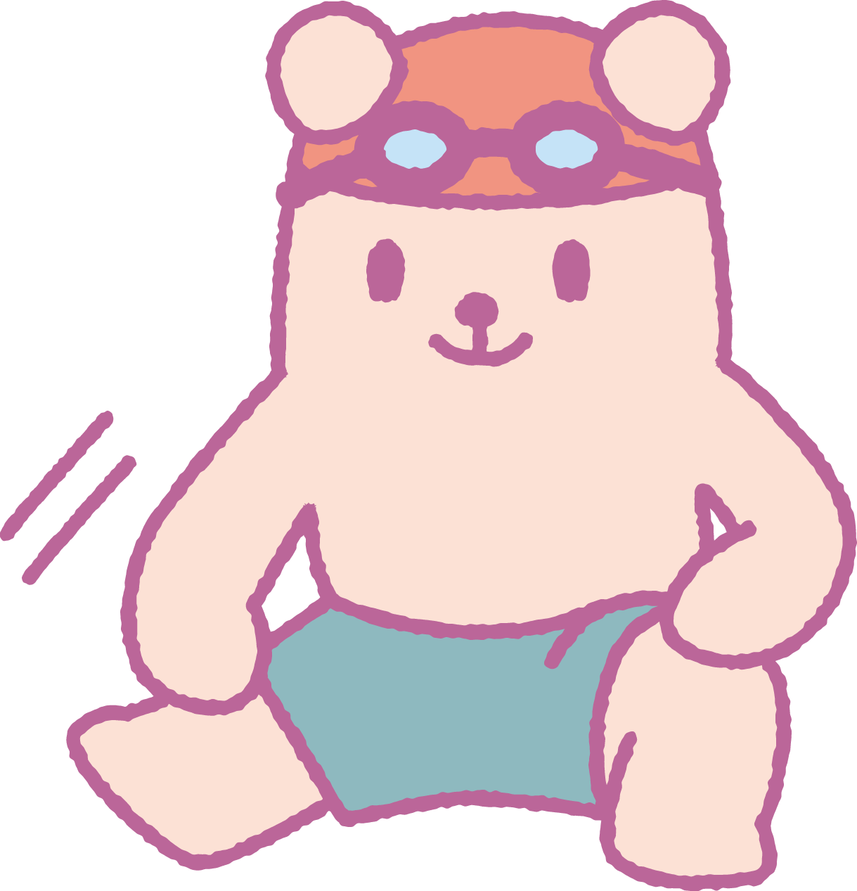 クマさん水着イラスト 準備運動 プール開き 水泳教室に 可愛い無料イラスト素材集