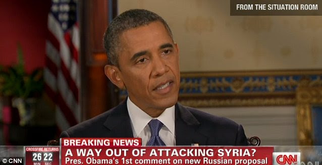 President Obama said Monday after two weeks of saber-rattling that he would prefer to find a diplomatic solution to the Syrian chemical weapons crisis