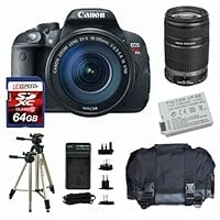 Canon EOS Rebel T5i W/ EF-S 18-135mm f/3.5-5.6 IS STM Lens + Canon EF-S 55-250mm + Battery + Travel Charger + Gadget Bag + Filters + 64GB