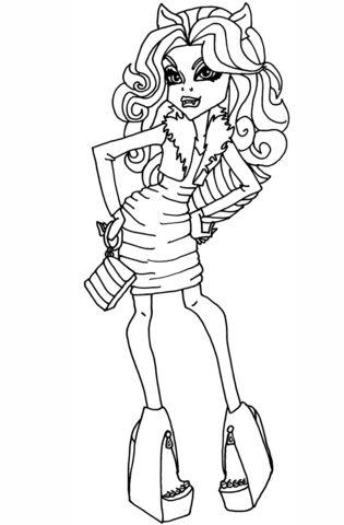 Killer Style Clawdeen coloring page | Free Printable Coloring ...