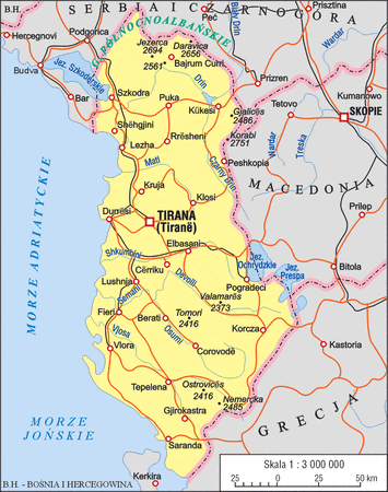 Cartina Sud Albania