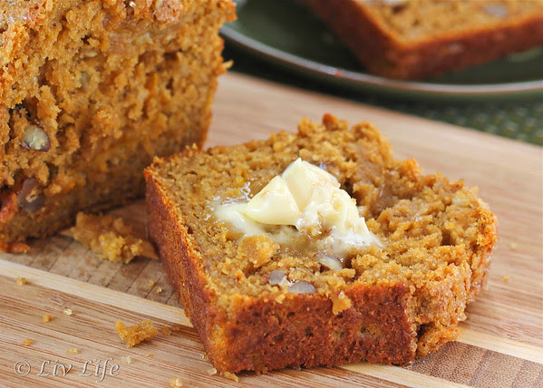 Whole Grain Pumpkin Banana Nut Bread