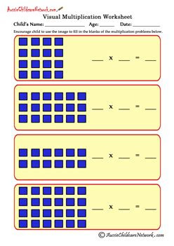 Great resource for lesson plans, quizzes, homework, or just practice different multiplication topics. visual multiplication worksheets aussie childcare network