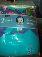 NIP  2 GIRL'S GERBER BLANKET SLEEPERS - 1 solid, 1 cupcake printed Sz 3T