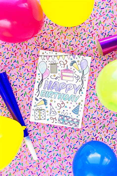 Simply print it out on some cardstock and trim off. free printable birthday cards for kids studio diy