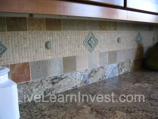 kitchen tile backsplash odd pattern