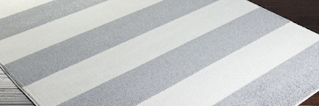 Gray And White Striped Area Rug