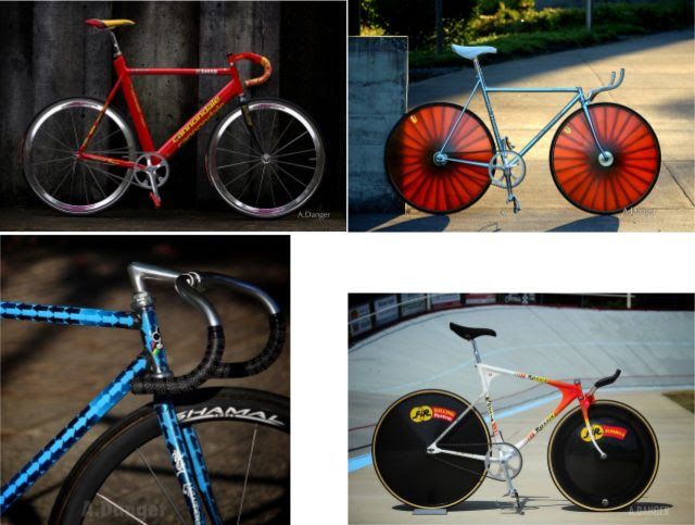 A few of the track bikes that will be at Saturday's show in Portland. (Photos: Amy Danger)