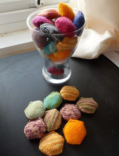 Hexipuffs the Beekeeper's Quilt knitted hexagons in progress