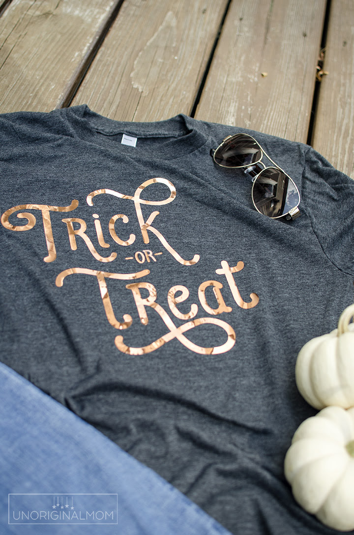 Trick or Treat Shirt with Copper Heat Transfer Vinyl  unOriginal Mom