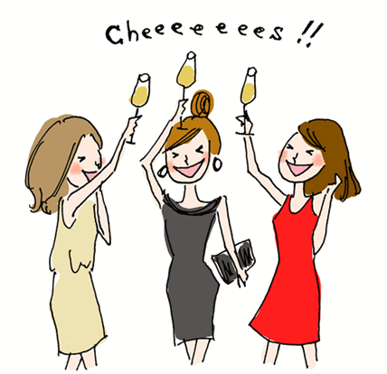 イラスト おしゃれ イラスト 女子 会 ただの無料イラスト