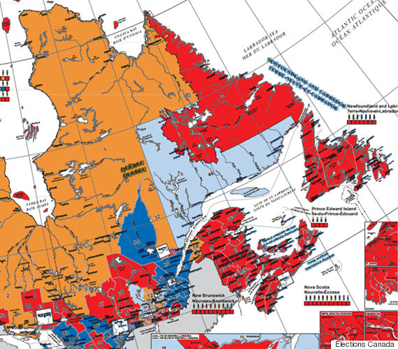 Canada Election Map, Before And After Canadians Voted