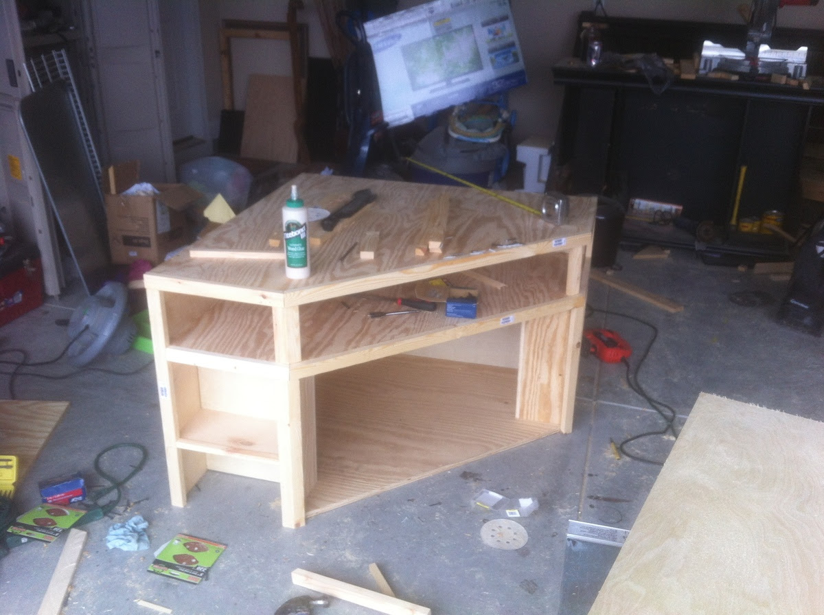 Floating Corner Entertainment Stand   Do It Yourself Home Projects