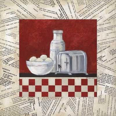 Favorite Recipes I MUSEUM WRAP CANVAS Print With Added Heavy BRUSHSTROKES Ros Oesterle 12x12