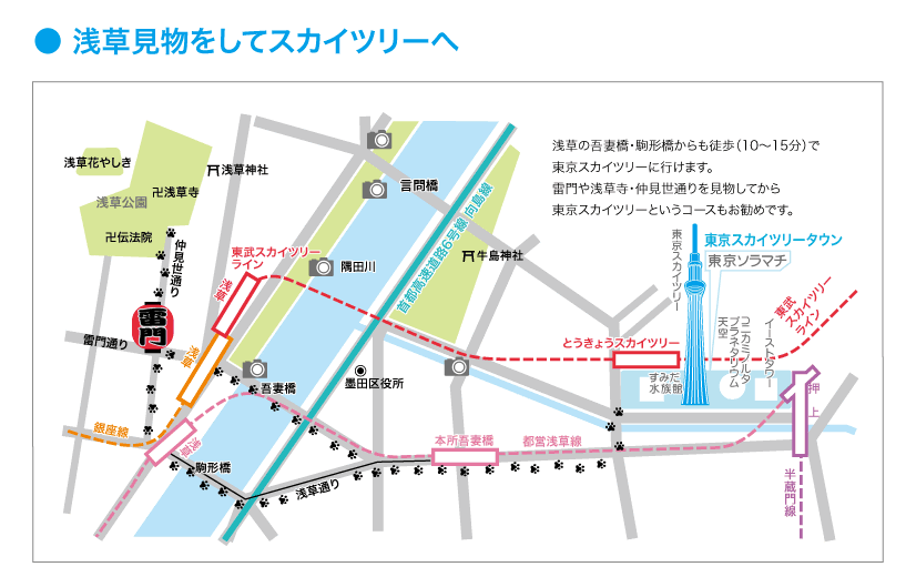 東京スカイツリーへの行き方 スカイツリーまでの路線図