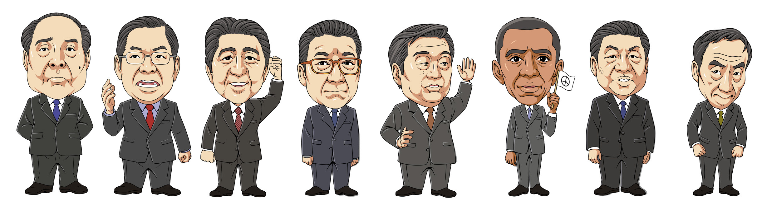 政治家 ジャーナリスト 評論家の似顔絵 Rush