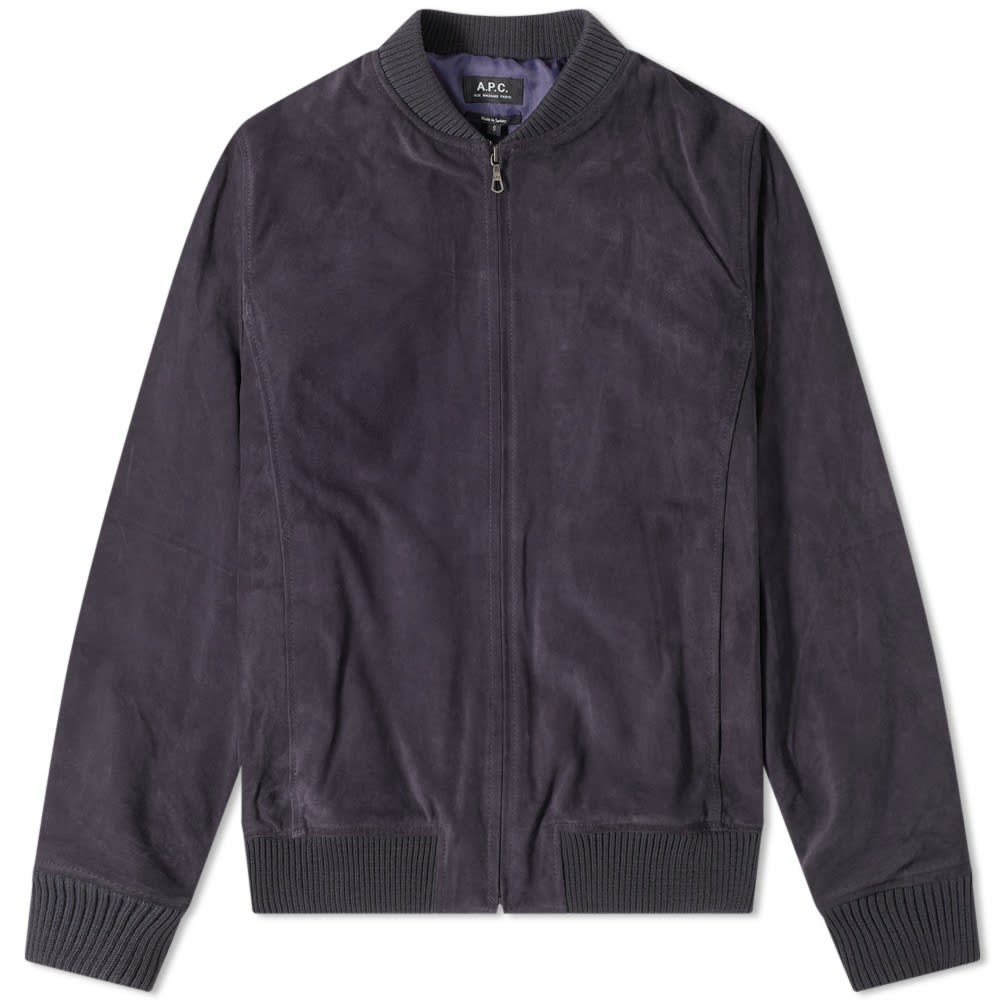 A P C Suede スエード スウェード 紺 ネイビー A P C Navy Suede Bomber Jacket Dark 高い素材 メンズファッション メンズファッション コート ジャケットメンズファッション ジャケット スニケスファッションブランド カジュアル 特集 ファッション