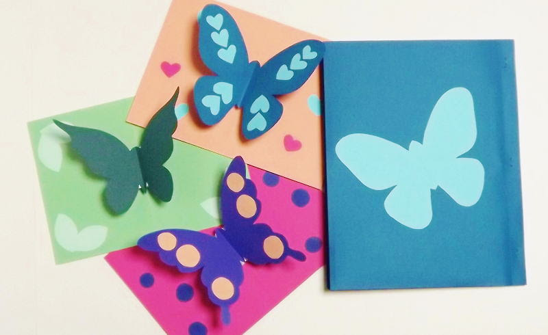 紙工作 蝶飛び出すカードの作り方