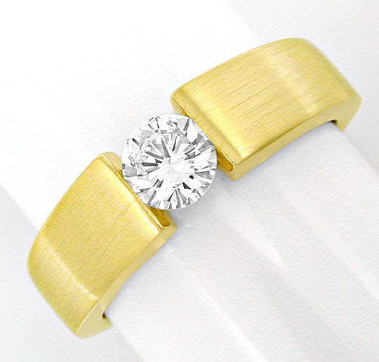 Original-Foto 2, BRILLANT-SPANN-RING 0,51ct WEISS, GELBGOLD, LUXUS! NEU!