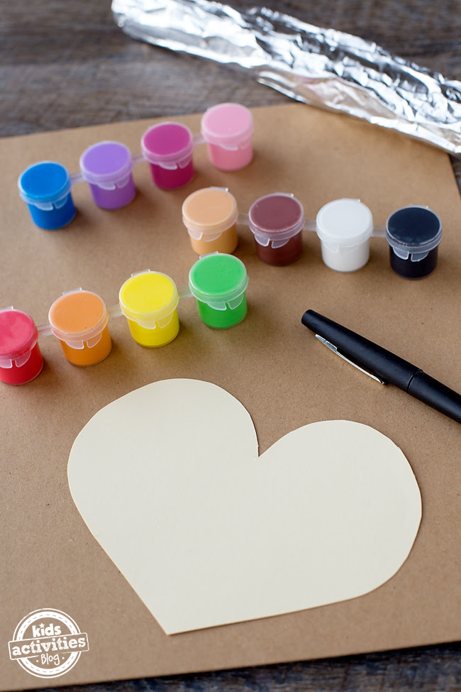 Painted Foil Hearts