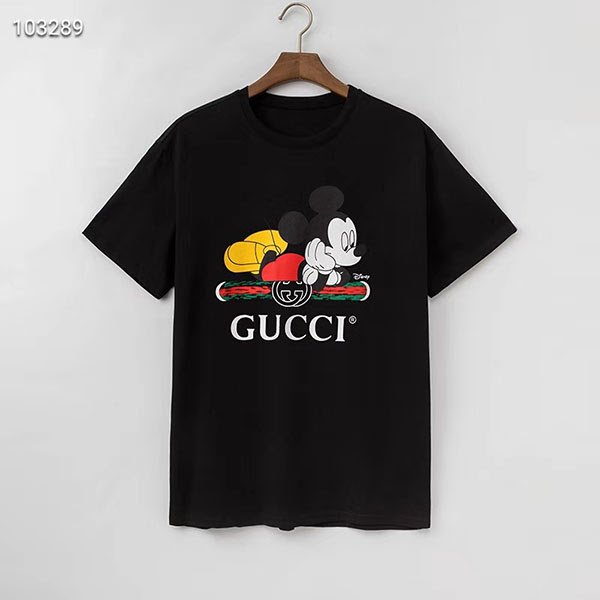 夏服 Gucci Disneyコラボ ｔシャツ半袖 男女兼用 ミッキー カジュアル短袖 安い