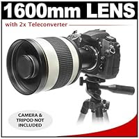 Rokinon 800mm Multi-Coated Mirror Lens with 2x Teleconverter for Nikon D3100, D3200, D5100, D7000, D700, D800, D4 Digital SLR Cameras