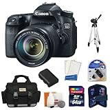 Canon EOS 70D 20.2 MP Digital SLR Camera with Dual Pixel CMOS AF and EF-S 18-135mm F3.5-5.6 IS STM Kit + 64 GB Master Kit