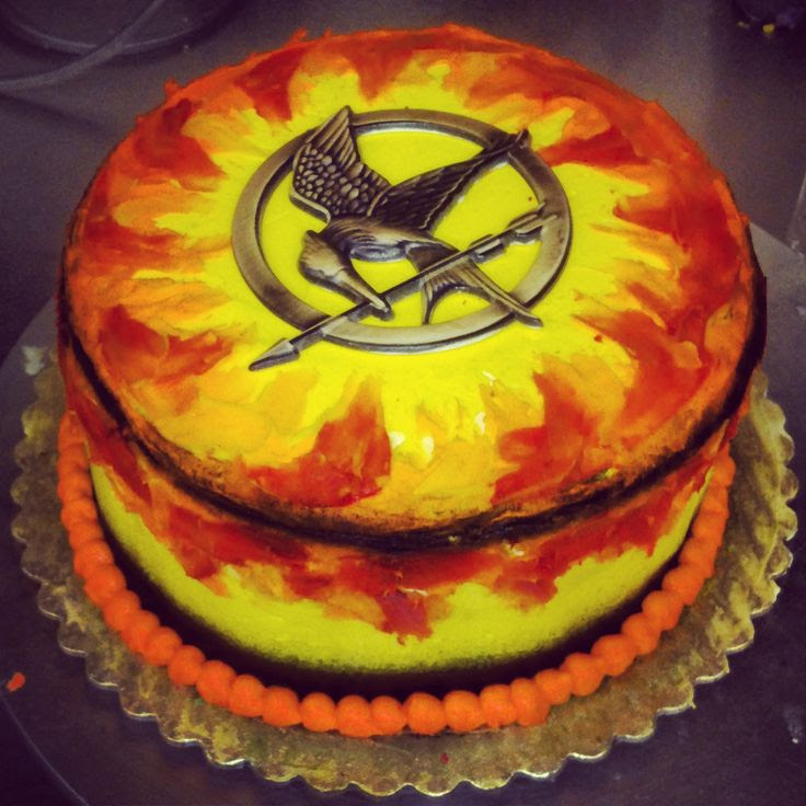 Cool flaming Hunger Games cake