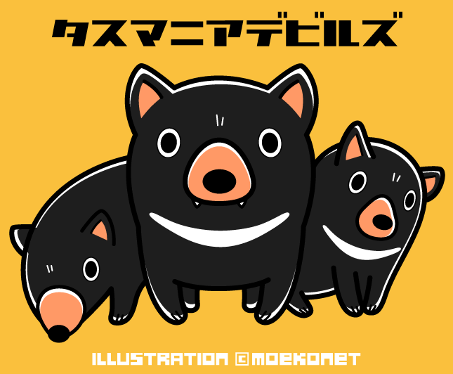 動物イラスト No 73 タスマニアデビルズ イラスト制作moekonet